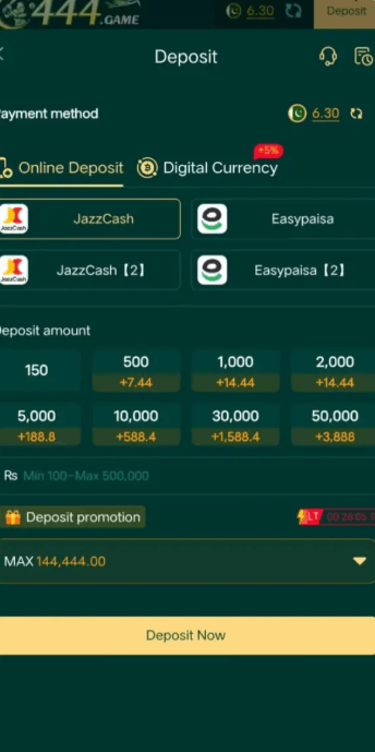 Deposit in C444 Game